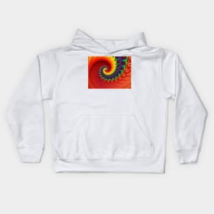 Red Fractal Spiral Kids Hoodie